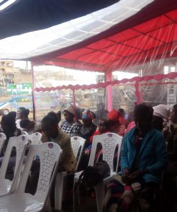 Community members during a Thursday prayers and free counseling day at the center.